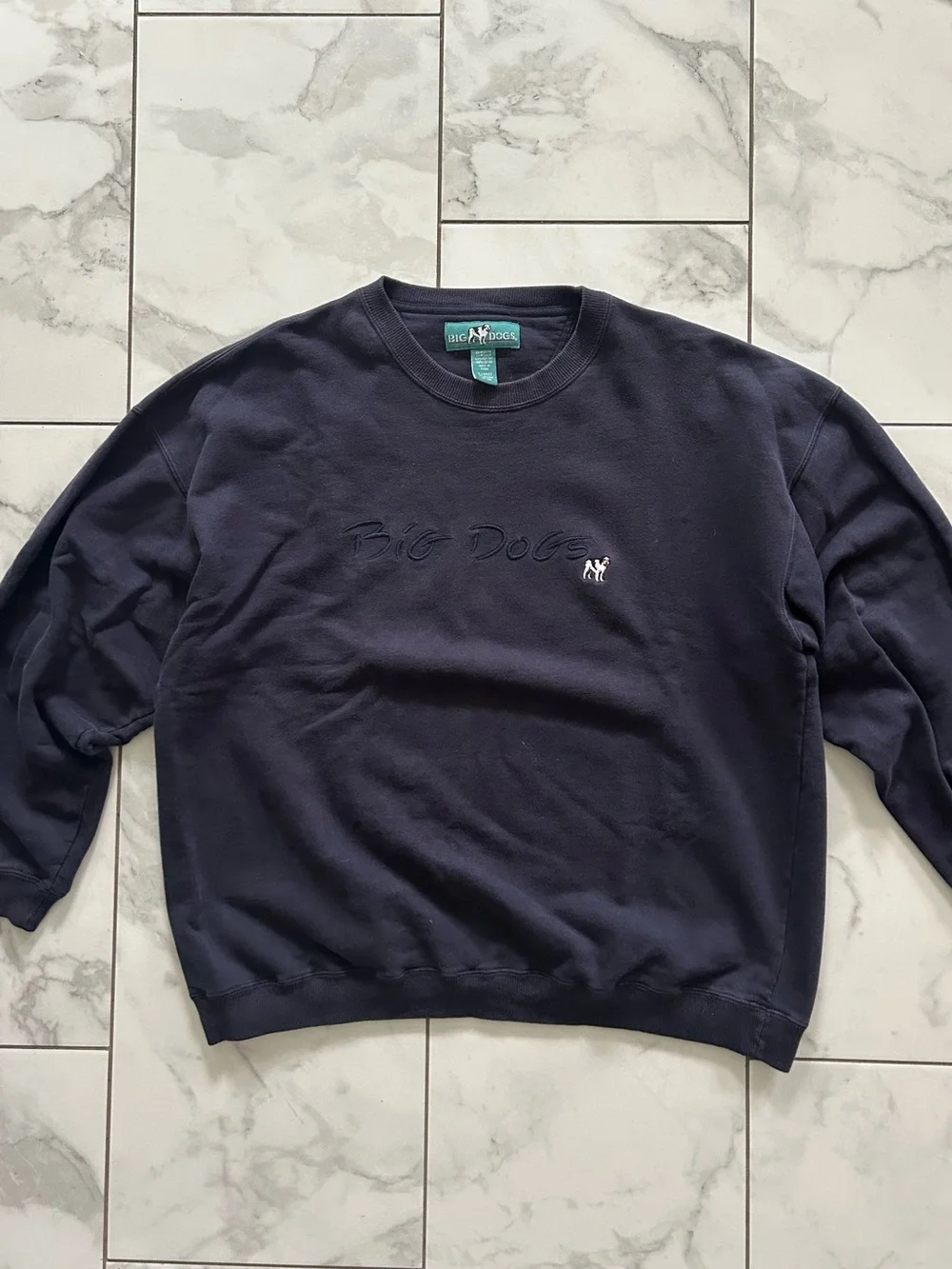 Vintage 90’s Big Dogs Dark Navy Embroidered Crewneck Sweatshirt - Picture 1 of 4